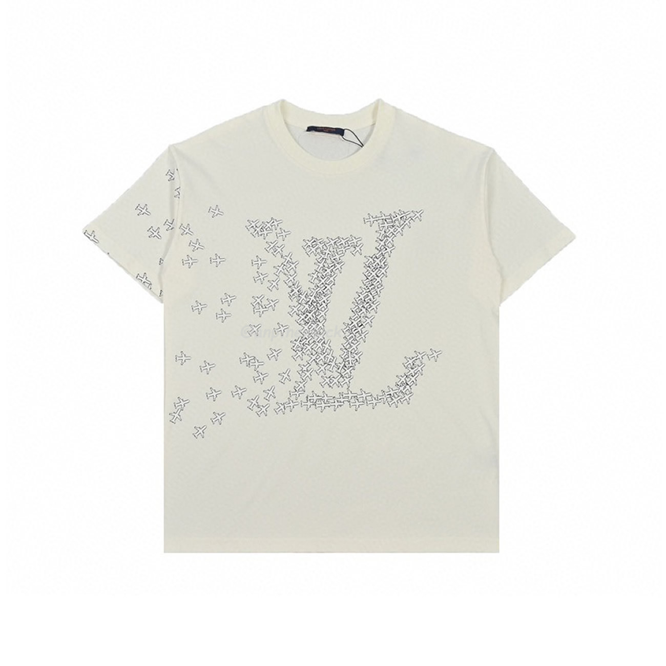 Louis Vuitton 20ss Small Aircraft Logo Printing Short Sleeved T Shirt (5) - newkick.cc